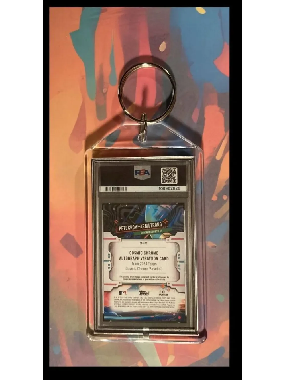 3031 Pete Crow-Armstrong 2024 Topps Cosmic Auto Keychain-Great Gift